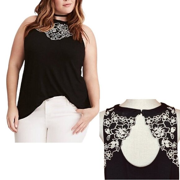 torrid Tops - TORRID Embroidered Tank Top - Size Large